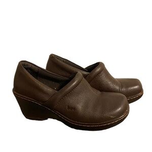 Boc Leather Wedge Slip On Shoes Size 7.5